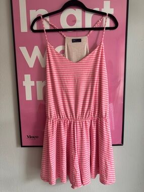 GAP Pink & White Striped Sleeveless Romper